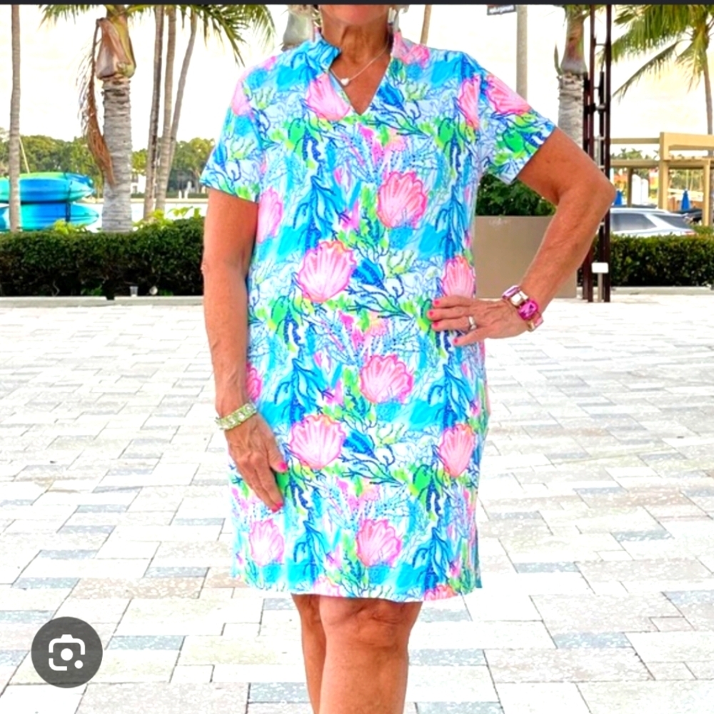 Lulu B Multicolor Quarter Zip Seashell Beach Zipper Pullover Size md Tropical